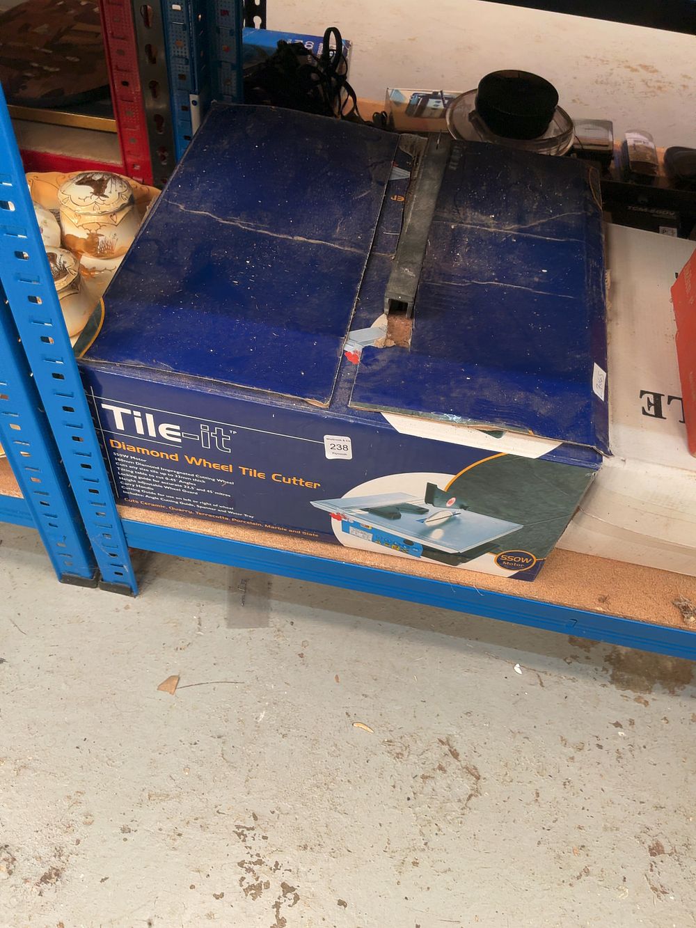 Lot 238: A Collection of Tiling Equipment and Ceramic Tiles Including a Tile-it Diamond Wheel Tile Cutter