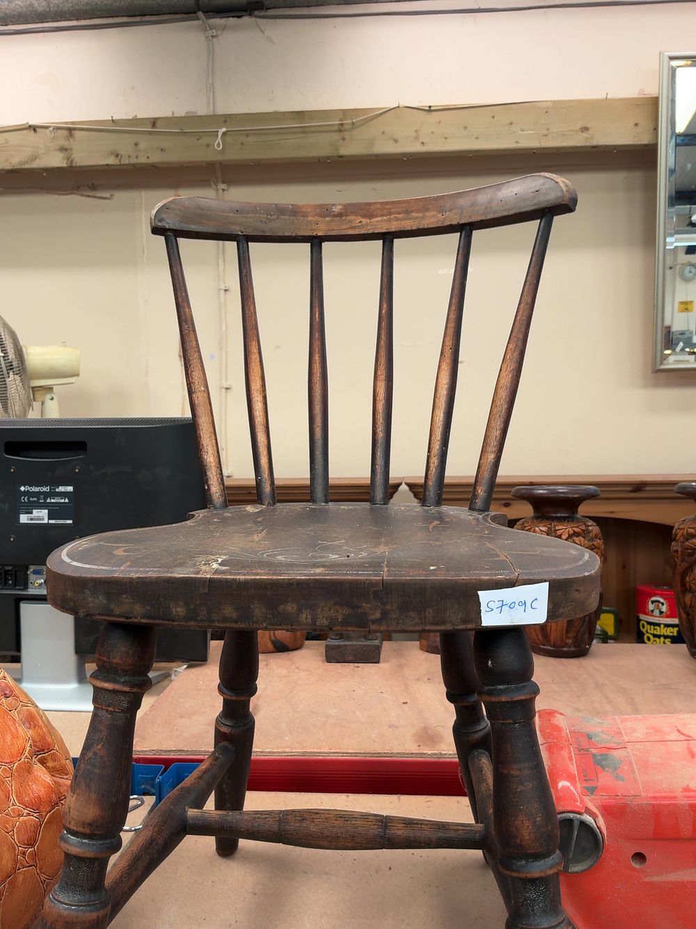 Lot 239: Victorian Provincial Spindle-Back Childs Kitchen Chair