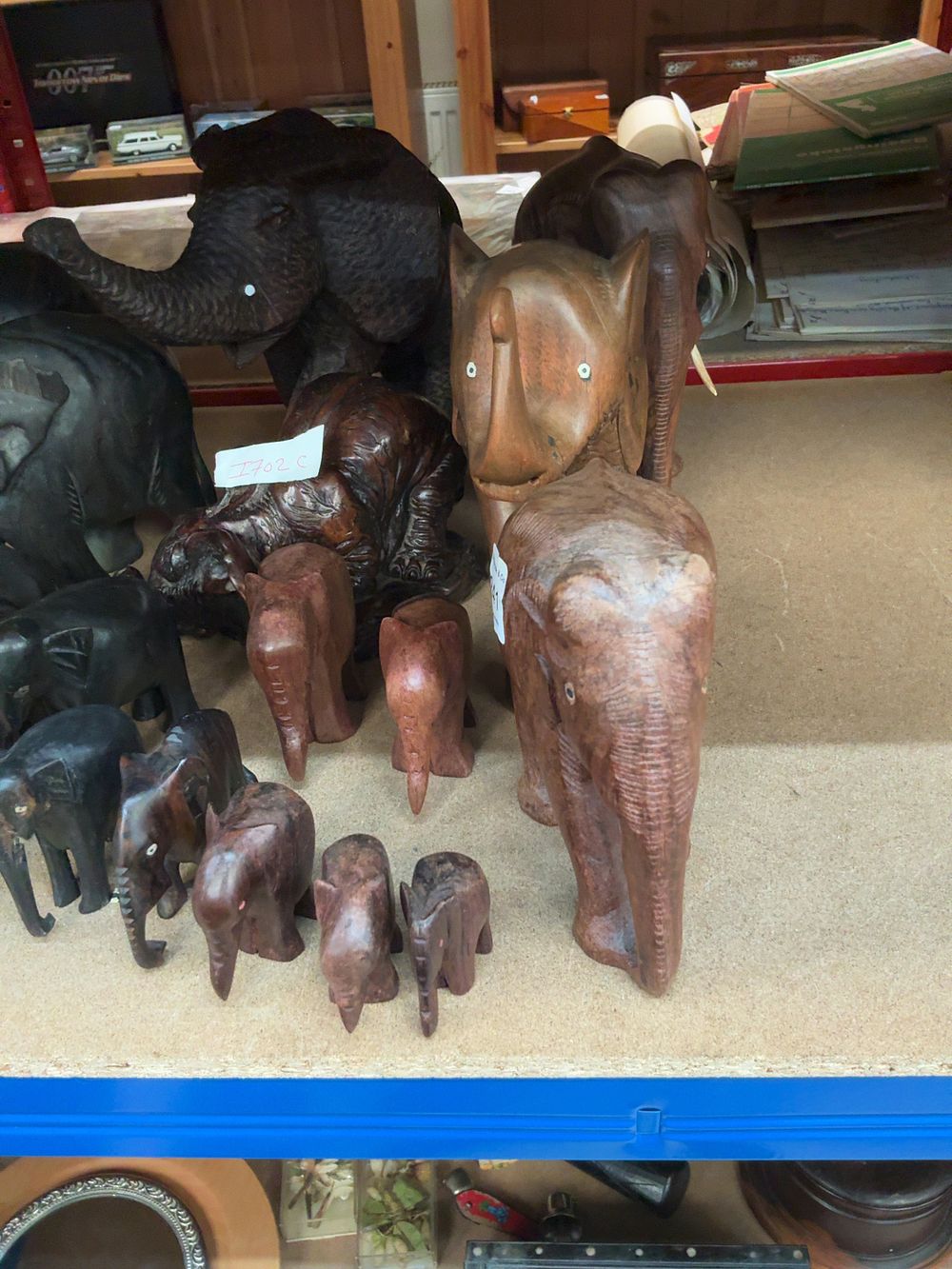 Lot 241: A Collection of Carved Wood Elephant Figurines