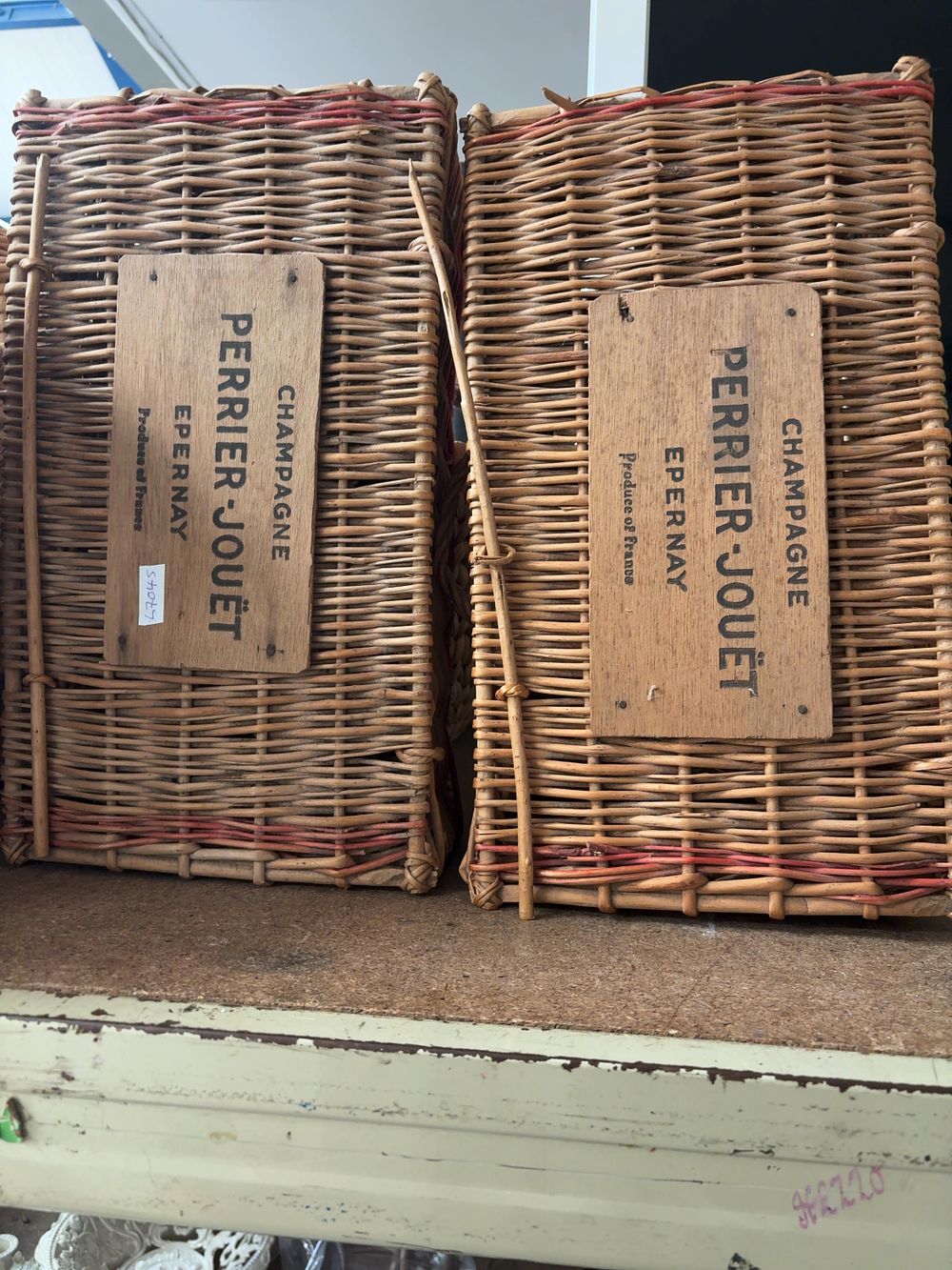 Lot 254: An Assortment of Wicker Baskets including a Pair of Perrier-Jouet Champagne Baskets