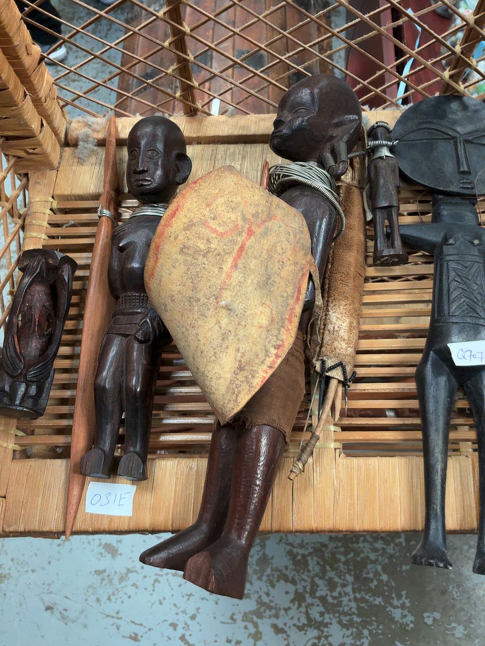 Lot 286: An Assortment of African and Mesoamerican Style Carved Wood Figures and Decorative Wares