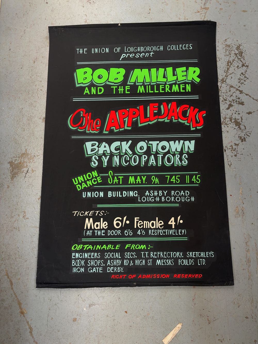 Lot 334: A Collection of Nine Vintage Loughborough College Union Event Posters and Historical Canal Navigation Notices