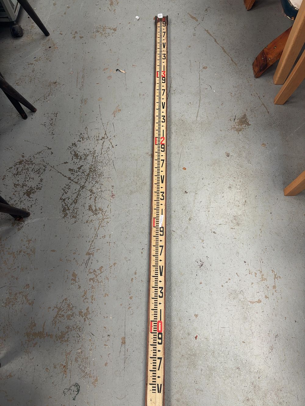 Lot 341: Vintage Mahogany Sopwith Pattern Surveying Leveling Staff