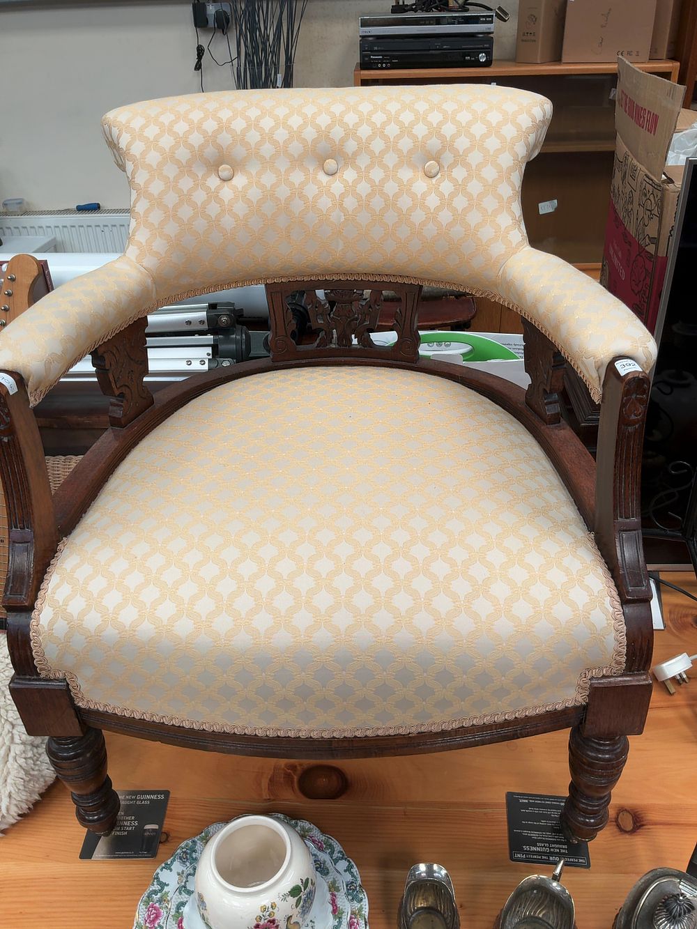 Lot 392: Victorian Mahogany Parlour Tub Armchair