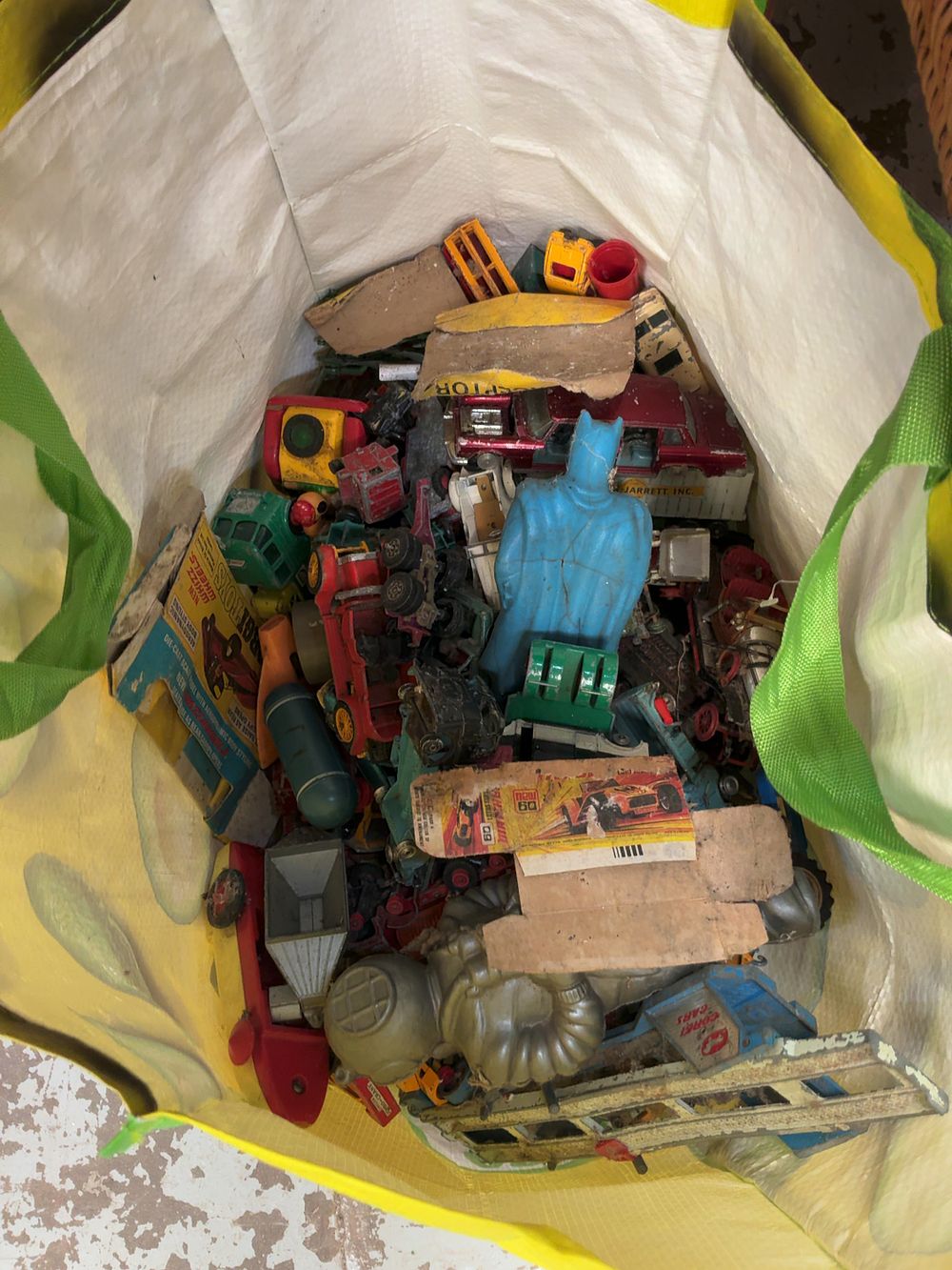 Lot 394: An Assortment of Vintage Die-cast Vehicles and Plastic Figures including Corgi and Matchbox
