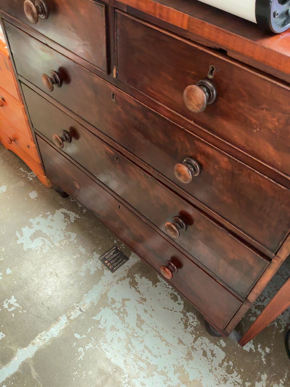 Lot 413: Victorian Mahogany Two Over Three Chest of Drawers