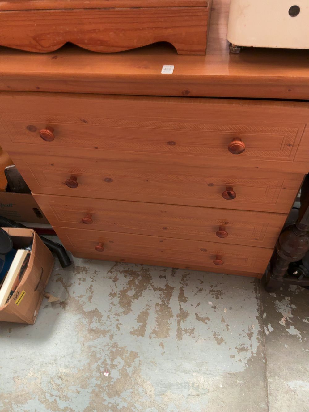 Lot 422: A Late 20th-Century Pine Four-Drawer Chest