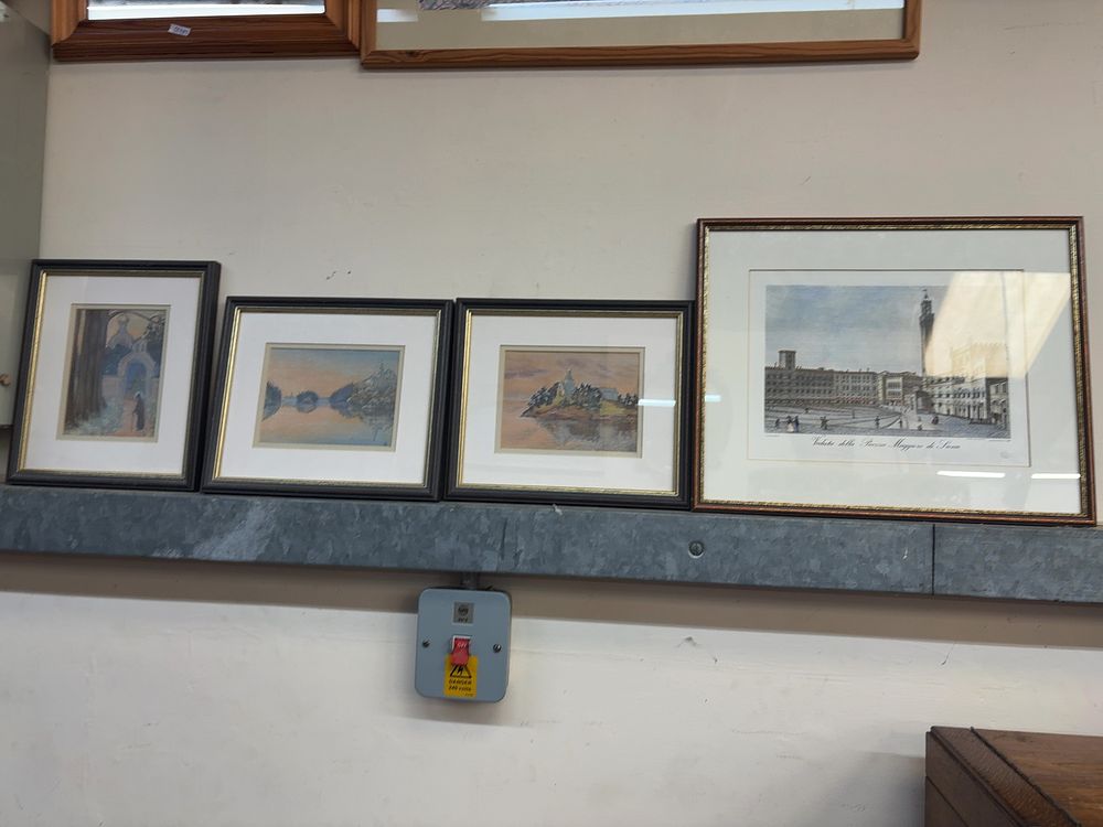 Lot 478: A collection of four framed artworks including Valaam watercolours