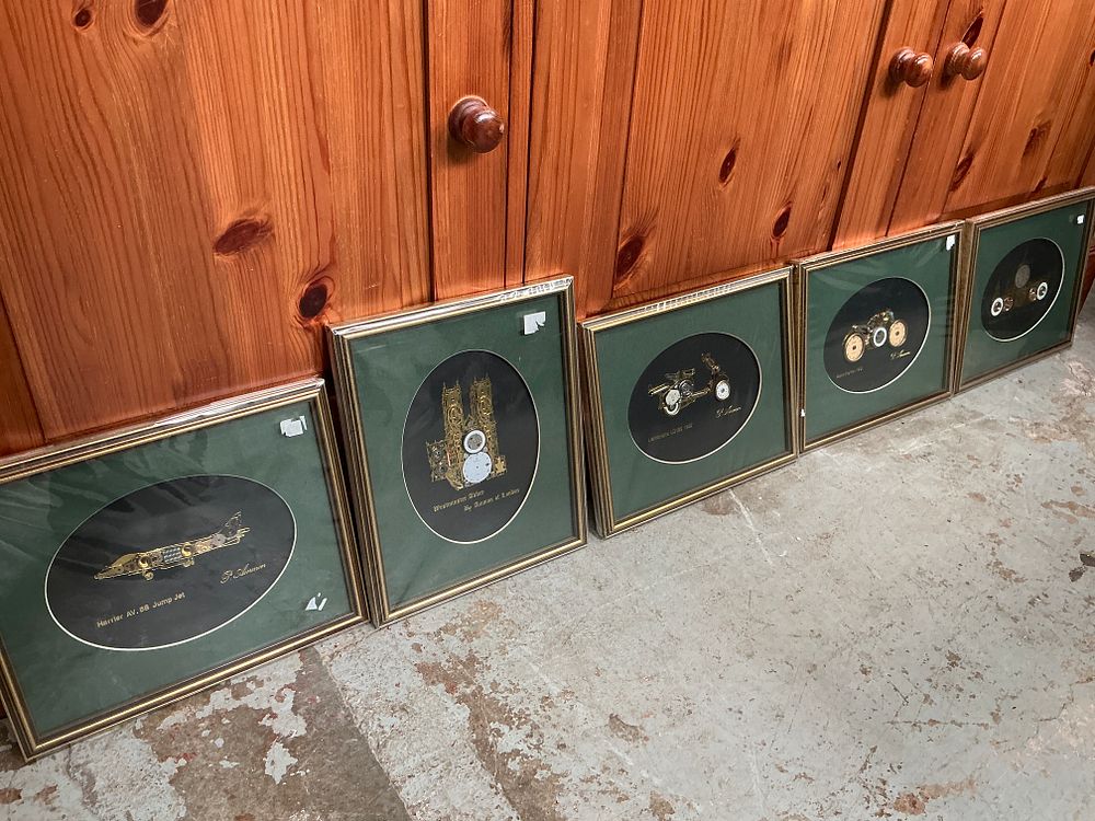 Lot 83: A Collection of Framed Horological Collage Artworks by P. Ammon