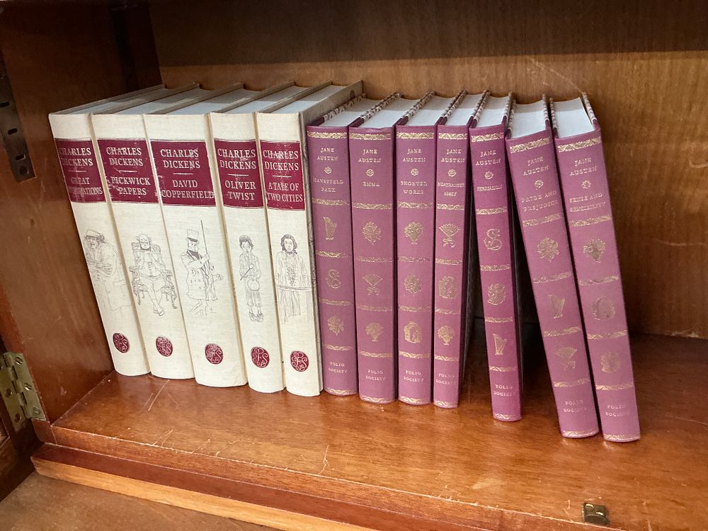 Lot 454: Austen, Jane and Charles Dickens. A Collection of Works. The Folio Society, London, 1975 and later.