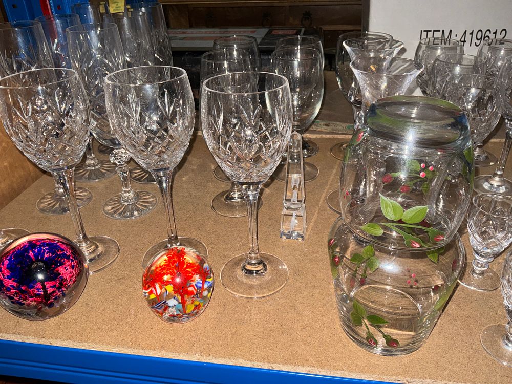 Lot 191: A Collection of Cut Lead Crystal Stemware and Mixed Decorative Glassware