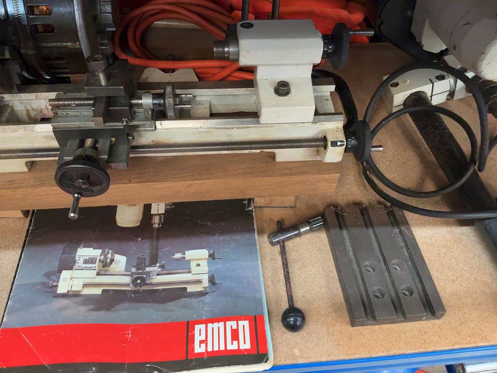 Lot 229: Emco Unimat 3 Benchtop Precision Lathe with Milling Table and Accessories
