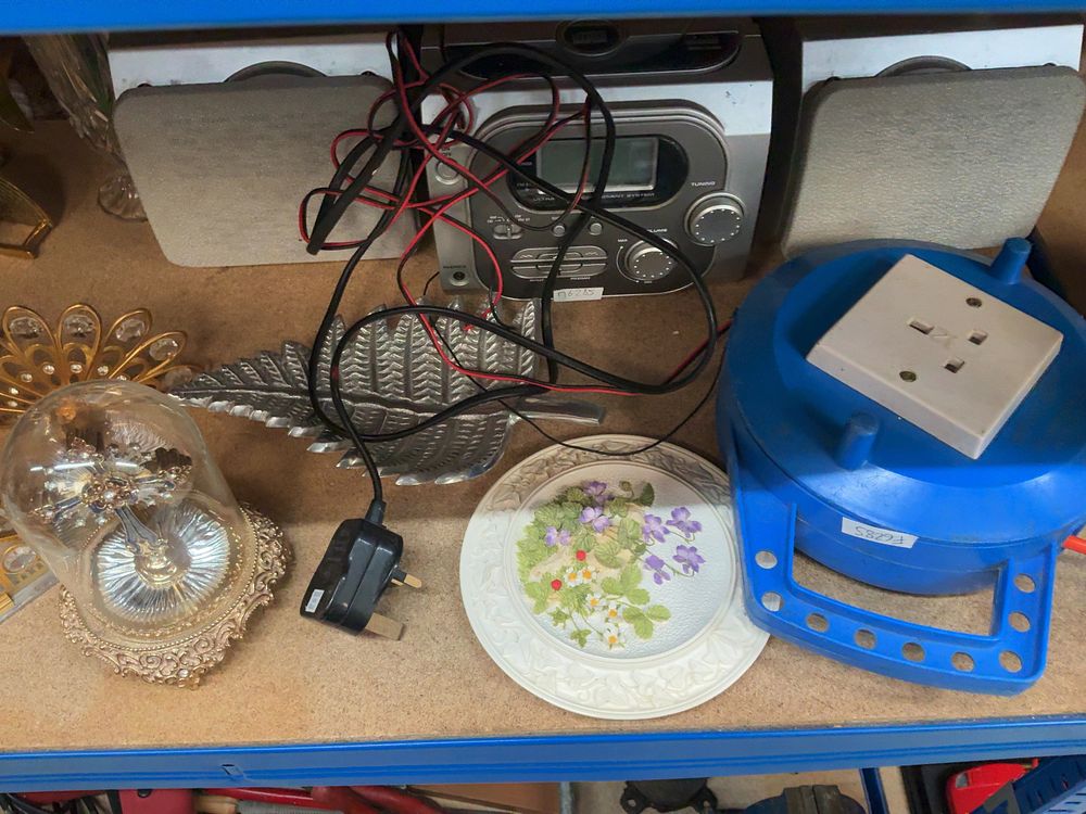 Lot 230: An Assortment of Household Goods and Decorative Items including a Portable Audio System