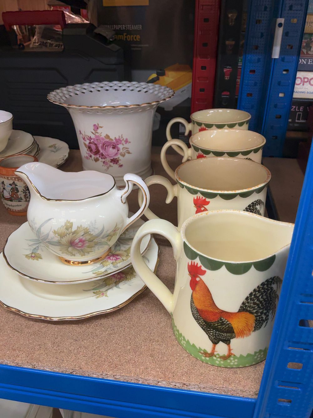 Lot 235: An Assortment of English and European Ceramics and Decorative Collectibles including Colclough, Mason's, and Wallendorf