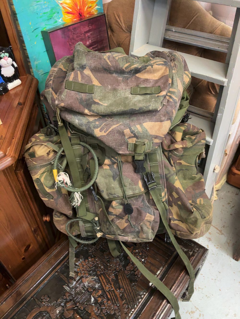 Lot 408: A Collection of British Army Woodland DPM Field Equipment including PLCE Bergen Rucksack and Accessories