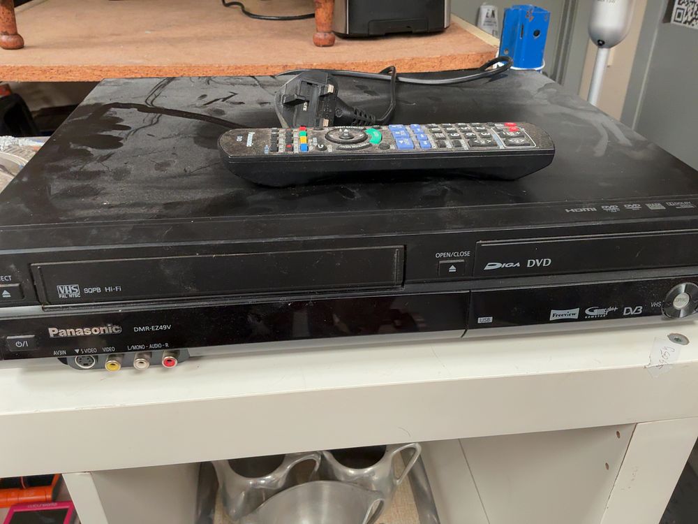 Lot 255: Panasonic DMR-EZ49V DVD Recorder and VHS Video Recorder Combi with Remote