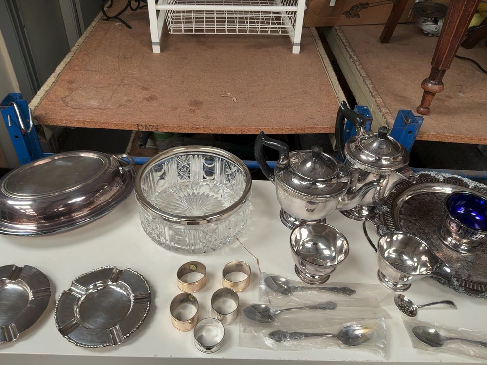 Lot 256: An Assortment of Silver-plated Tableware and Decorative Glassware