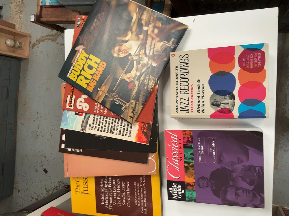 Lot 257: A Collection of Music Reference Books and Vinyl LP Records Including Jazz and Classical Titles