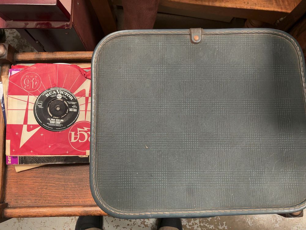 Lot 276: A Vintage Alba 209 Portable Record Player and a Collection of Mid-20th-Century Vinyl Records