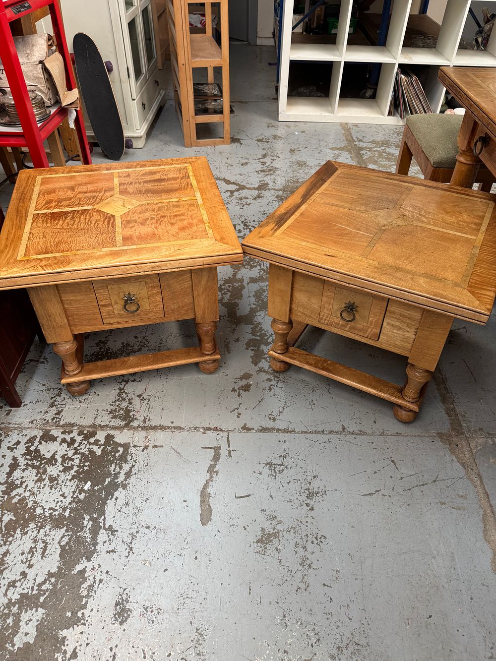 Lot 323: A Pair of Barker and Stonehouse Flagstone Mango Wood Side Tables