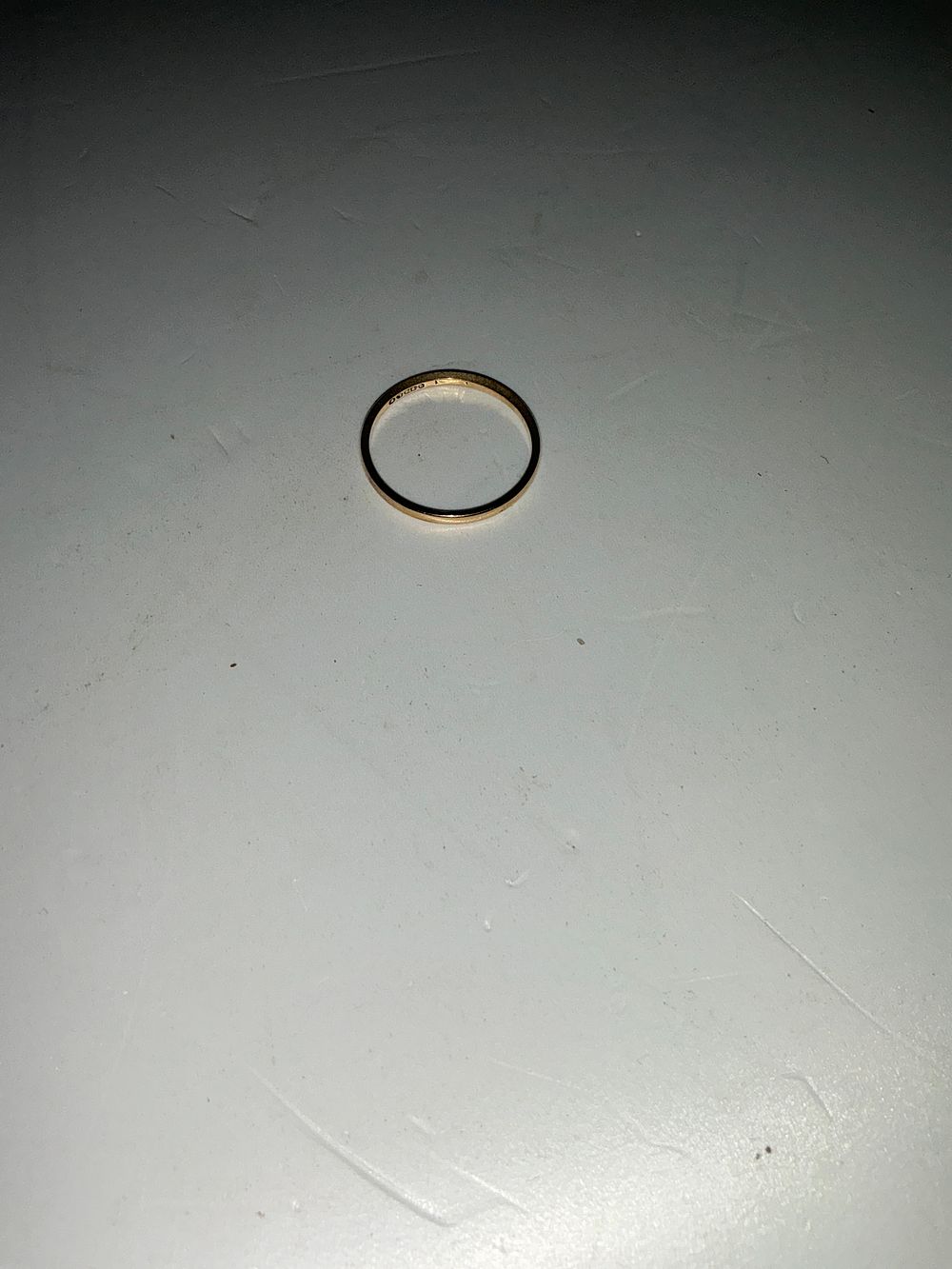 Lot 104:  9ct Yellow Gold Wedding Band
approx .8g