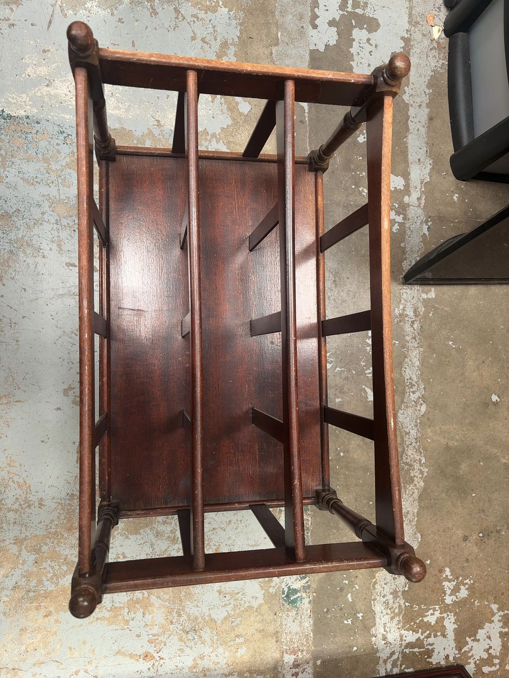 Lot 424: Victorian Style Mahogany Canterbury with Drawer and Castors