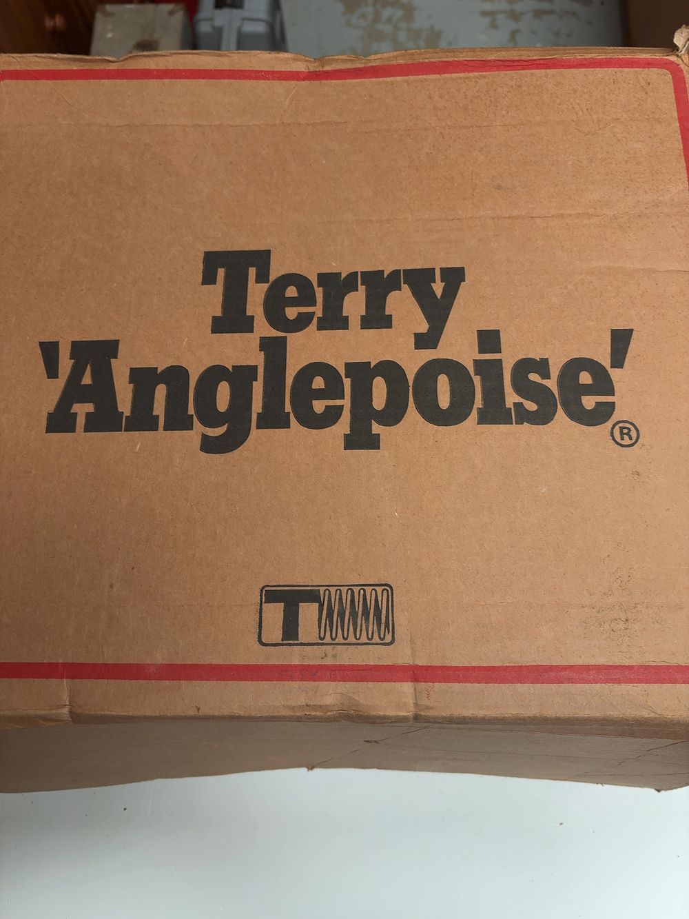 Lot 436: A white Terry Anglepoise adjustable desk lamp with original box