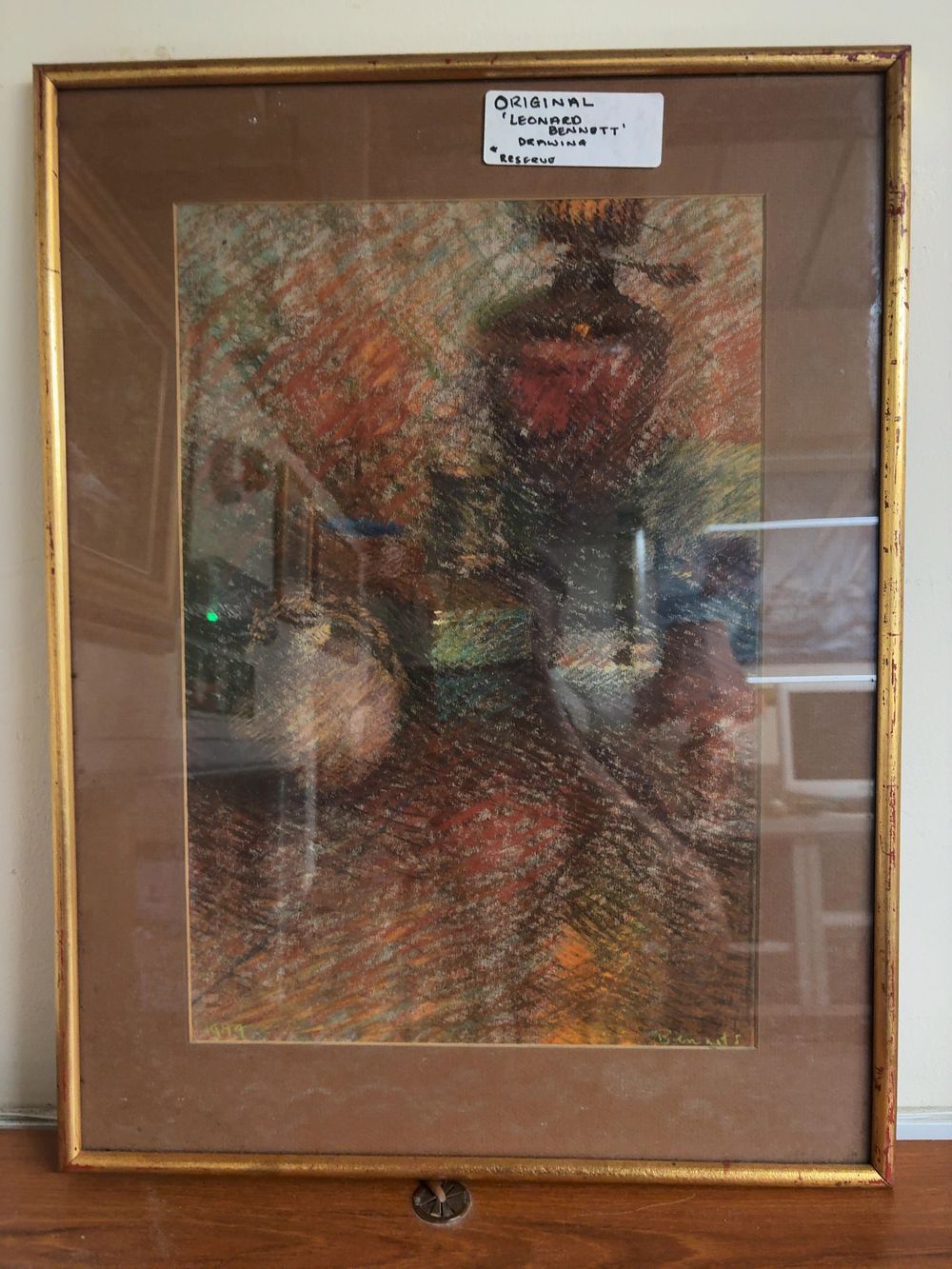 Lot 465: Leonard Bennett (20th Century), Still Life with Vessel, Chalk Drawing, 1979