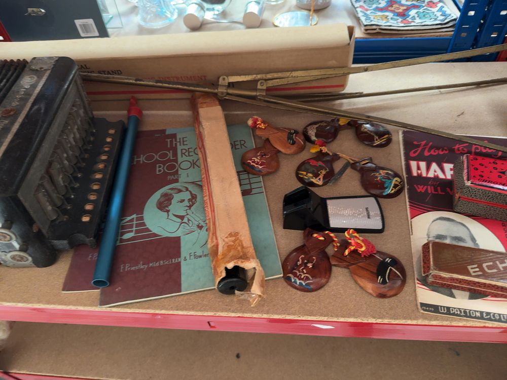 Lot 184: A Collection of Vintage Musical Instruments and Accessories including Hohner Harmonicas and Ramboch Accordion
