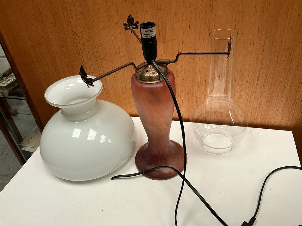 Lot 205: A Massive Brand Art Glass Table Lamp in the French Style