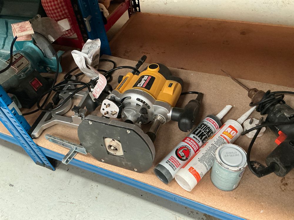 Lot 217: A Collection of Workshop Power Tools and Consumables including Clarke and Makita