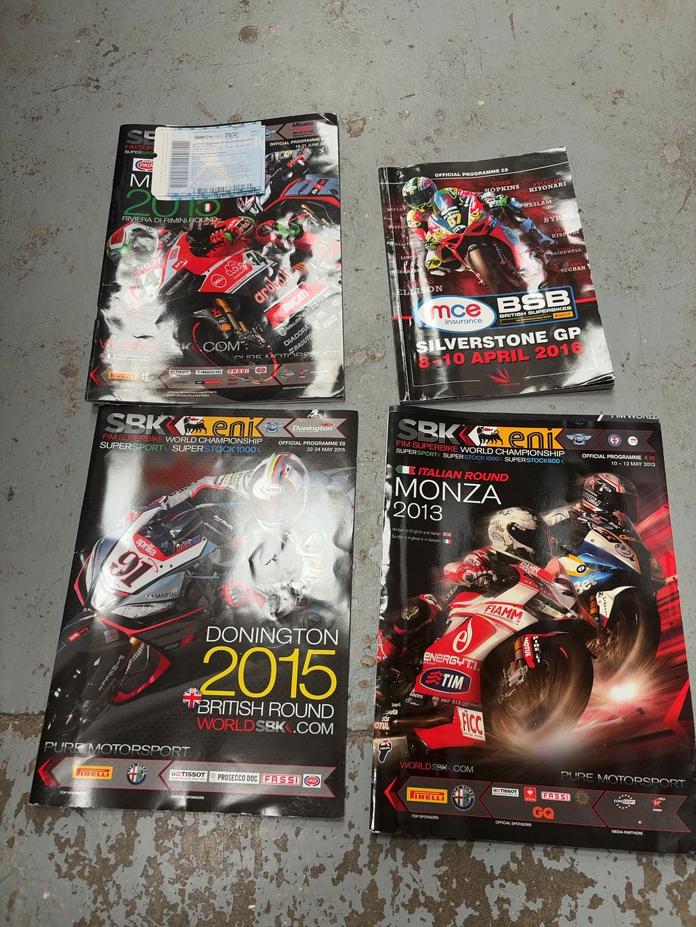 Lot 248: A Collection of Four Official SBK and BSB Motorcycle Racing Event Programmes 2013-2016
