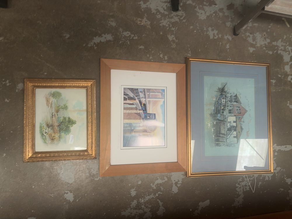 Lot 368: Josiah N. B. Moore, Stephen Fallon, and E. W. B., Three Framed Artworks (Signed)