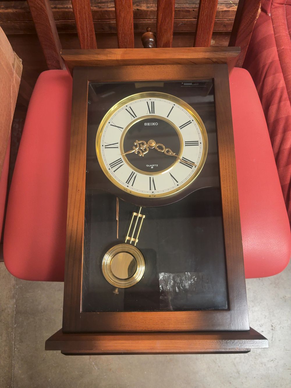 Lot 396: A Late 20th-Century Seiko Quartz Wooden Case Wall Clock