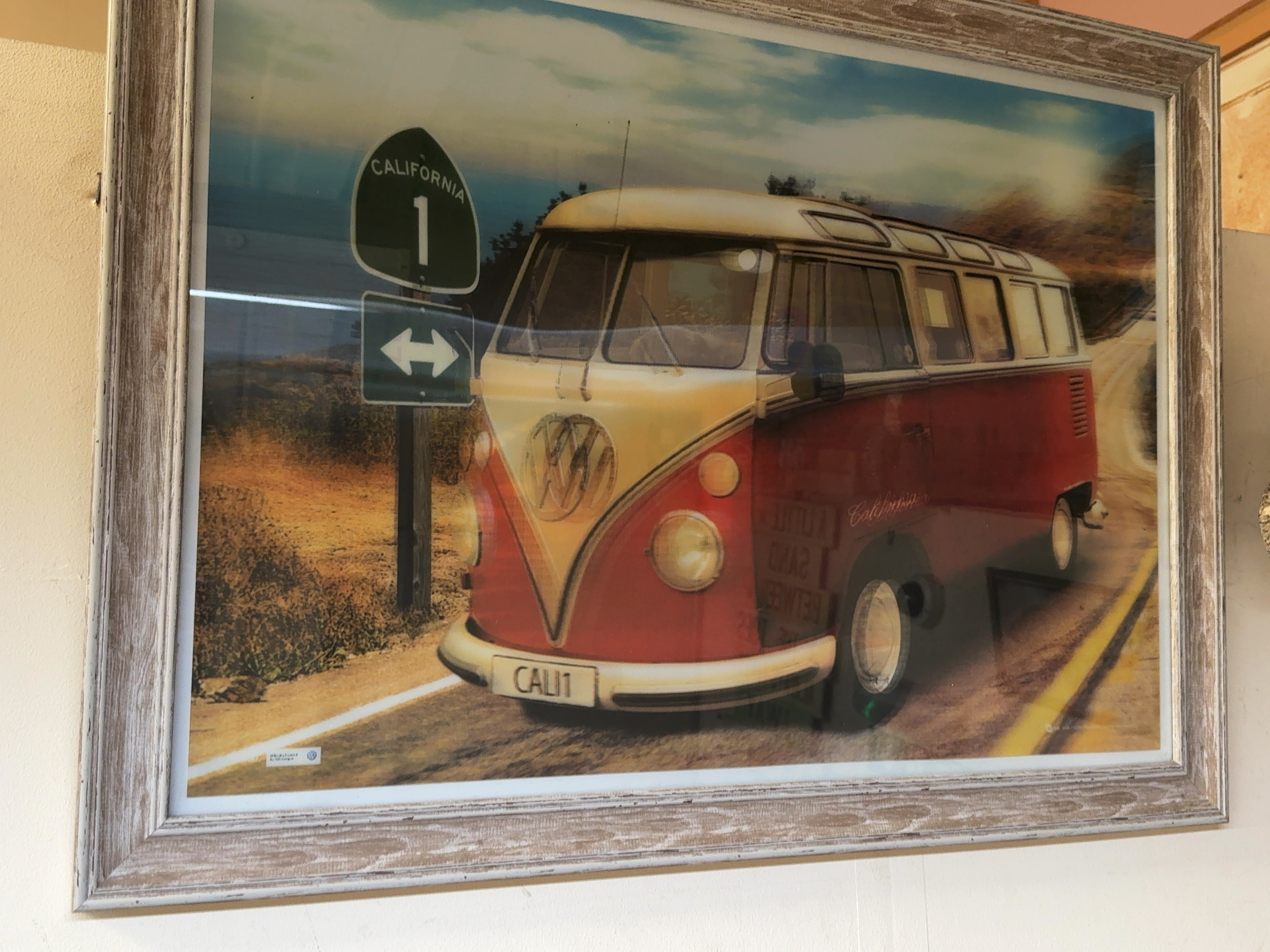 Volkswagen Collection Type 2 Camper Van Route 1 Framed Print