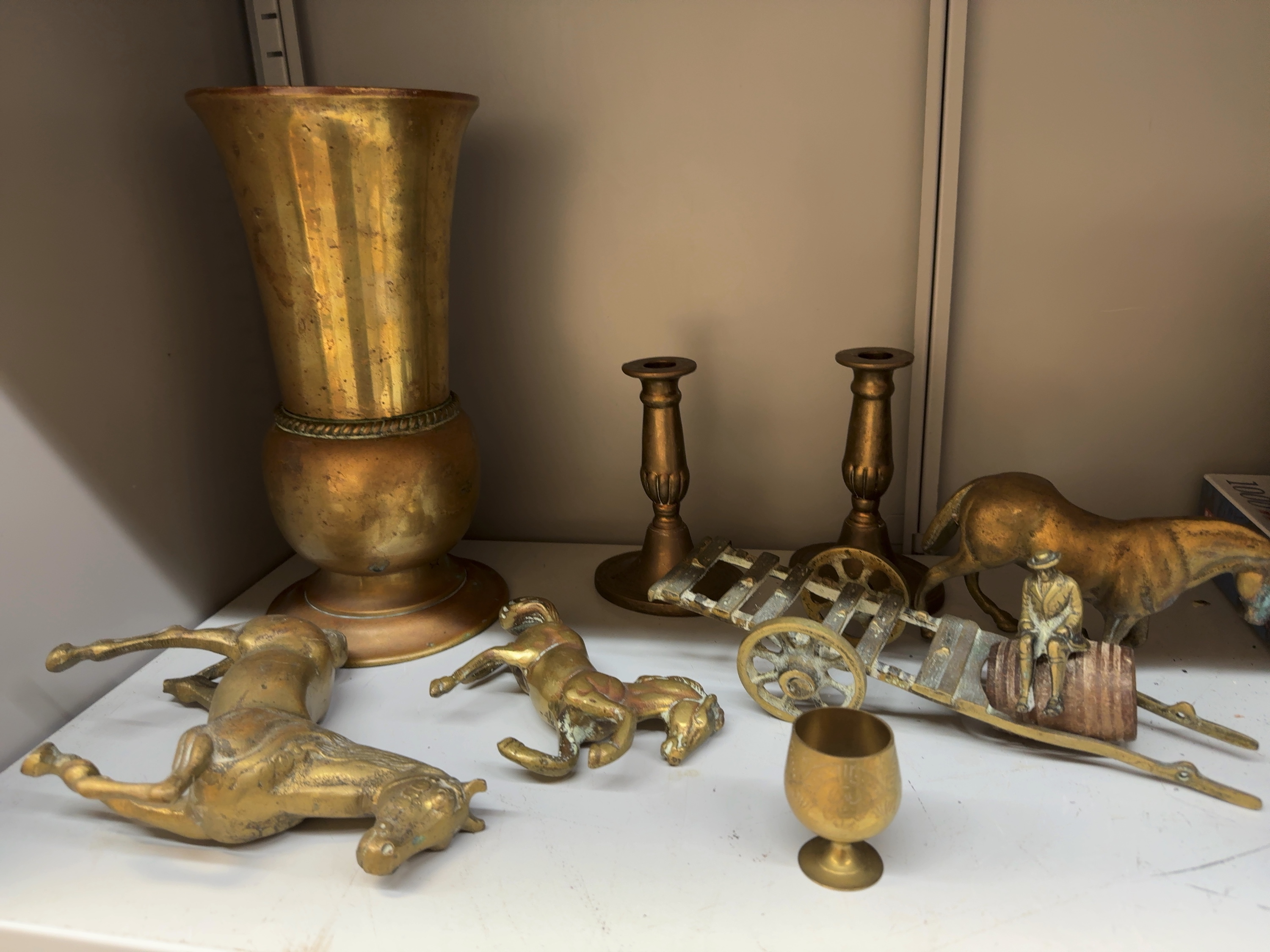 A Collection of Vintage Decorative Brassware