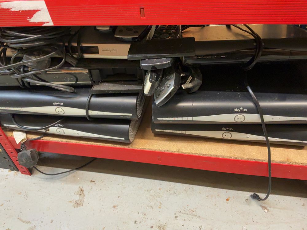 Lot 187: A Collection of Sky+ HD Digiboxes, a Humax Digital Recorder, and a Philips DVD Player