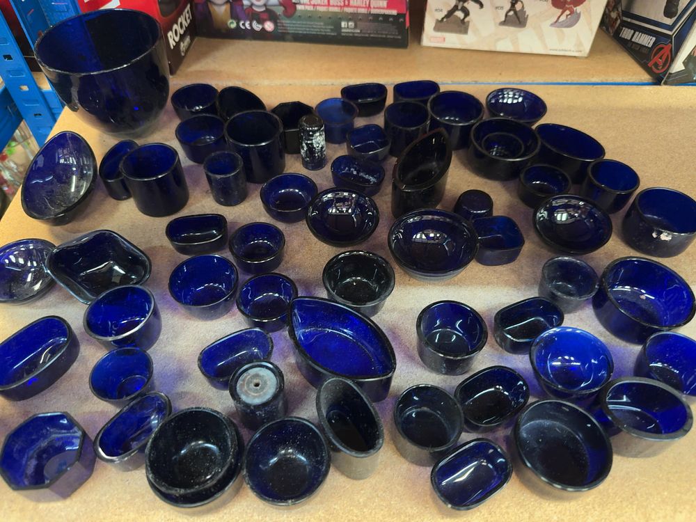 Lot 233: A Collection of Approximately 60 Bristol Blue Style Cobalt Glass Liners