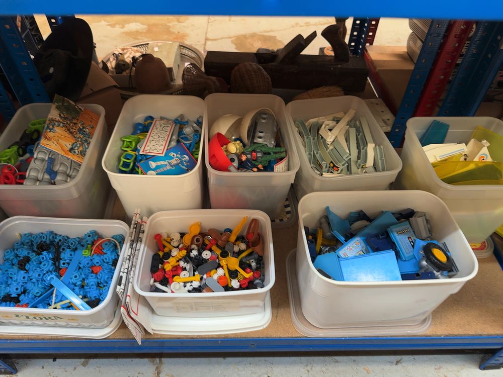 Lot 236: A Collection of Vintage Matchbox Linkits Modular Building Toy Components and Figures
