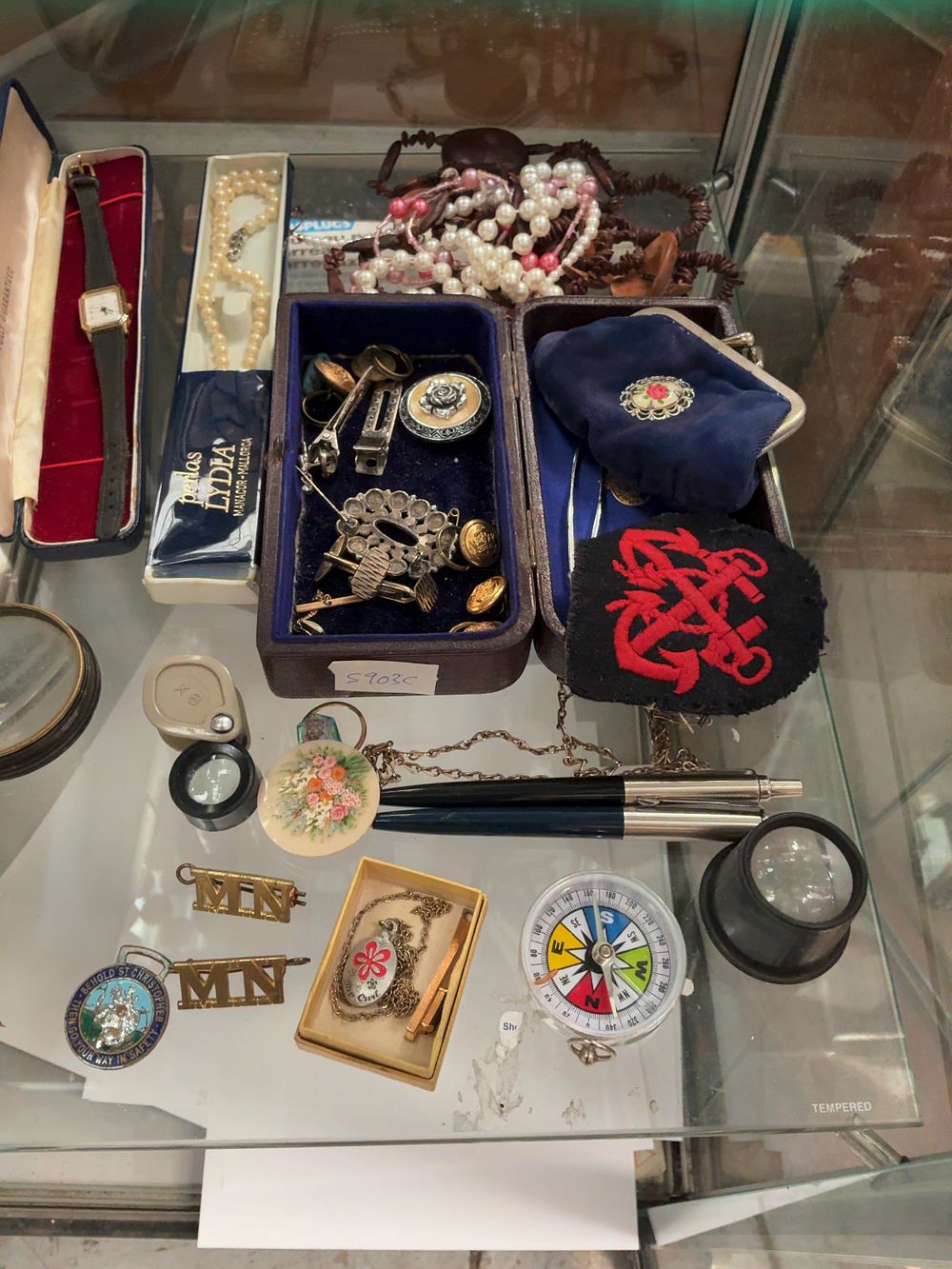 Lot 281: A Collection of Vintage Ladies' Wristwatches, Maritime Collectables, and Costume Jewellery