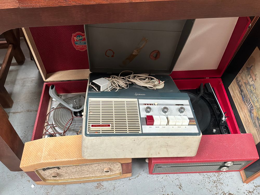 Lot 296: A Trio of Vintage Portable Audio Units including Stellaphone, Portadyne, and Fidelity Models