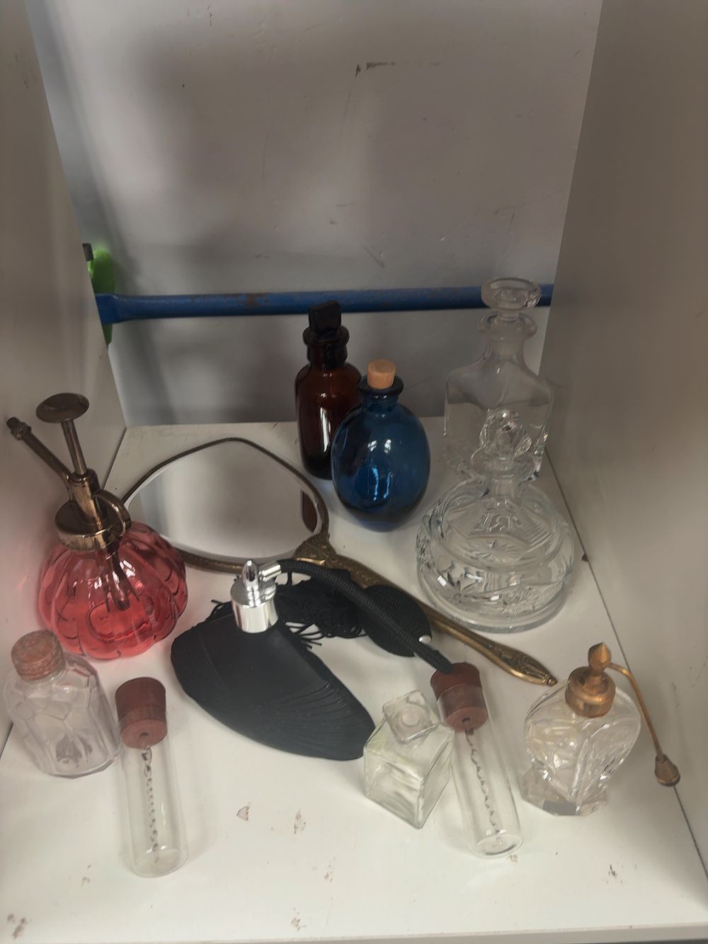 Lot 331: A Collection of Vintage Perfume Bottles, Atomisers, and Dressing Table Accessories