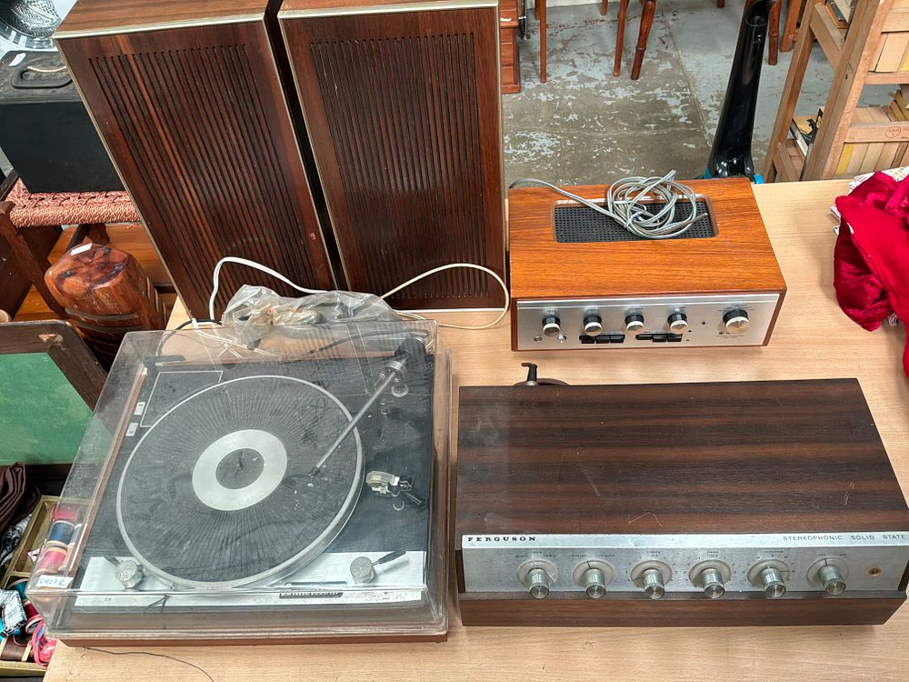 Lot 379: A Collection of Vintage Hi-Fi Audio Equipment including Ferguson and Nikko Amplifiers, a Connoisseur Turntable, and Speakers