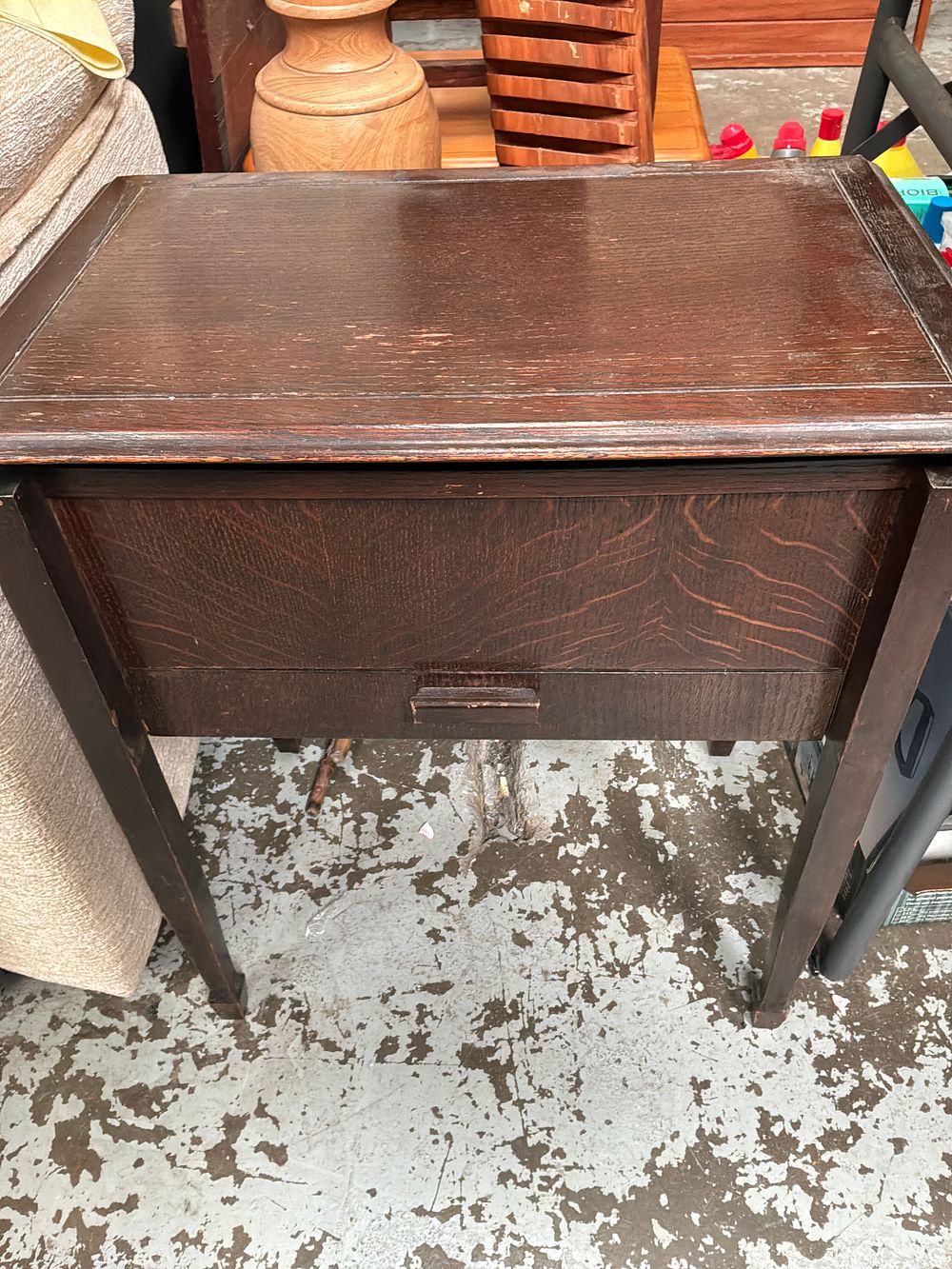 Lot 380: A Chard Product Oak Sewing Cabinet