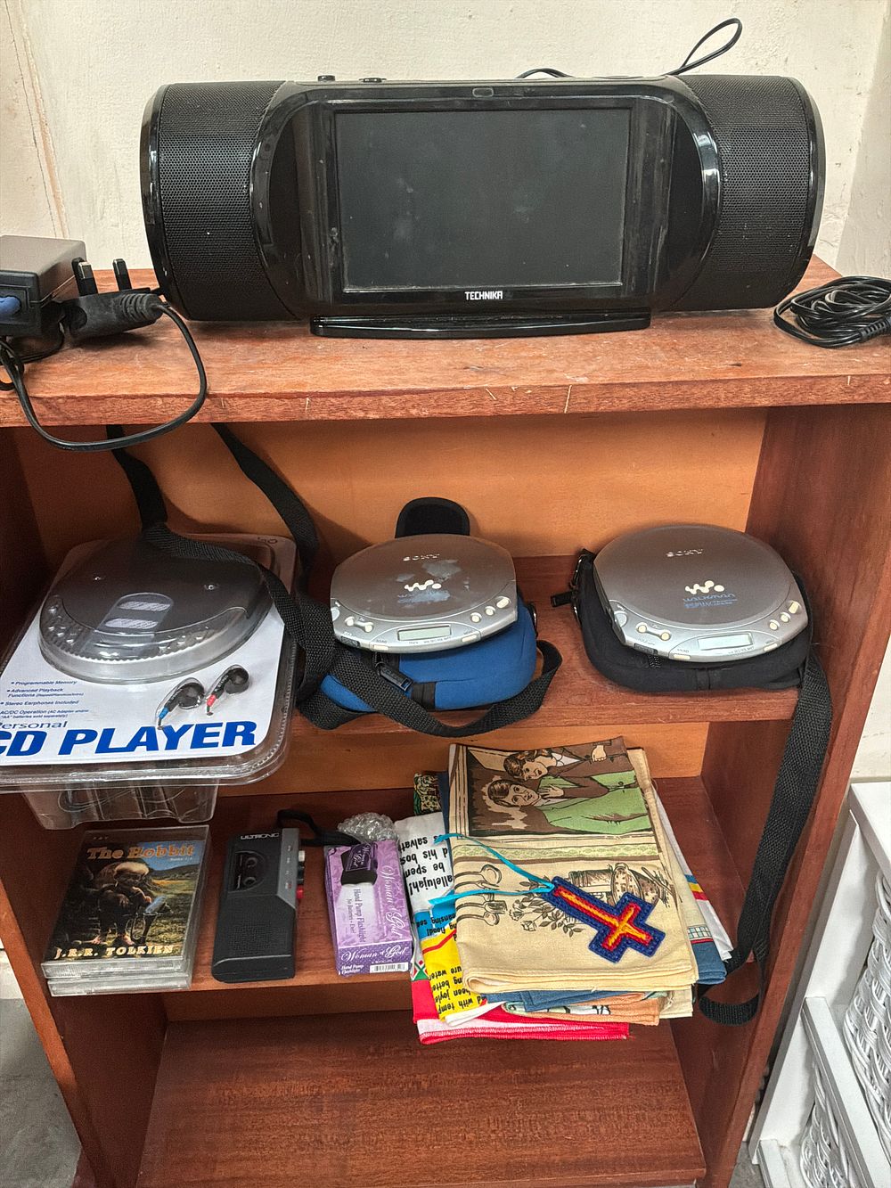 Lot 408: A Collection of Personal Audio-Visual Electronics and Accessories Including a Technika Viewbox Speaker for iPod and Sony Walkman CD Players