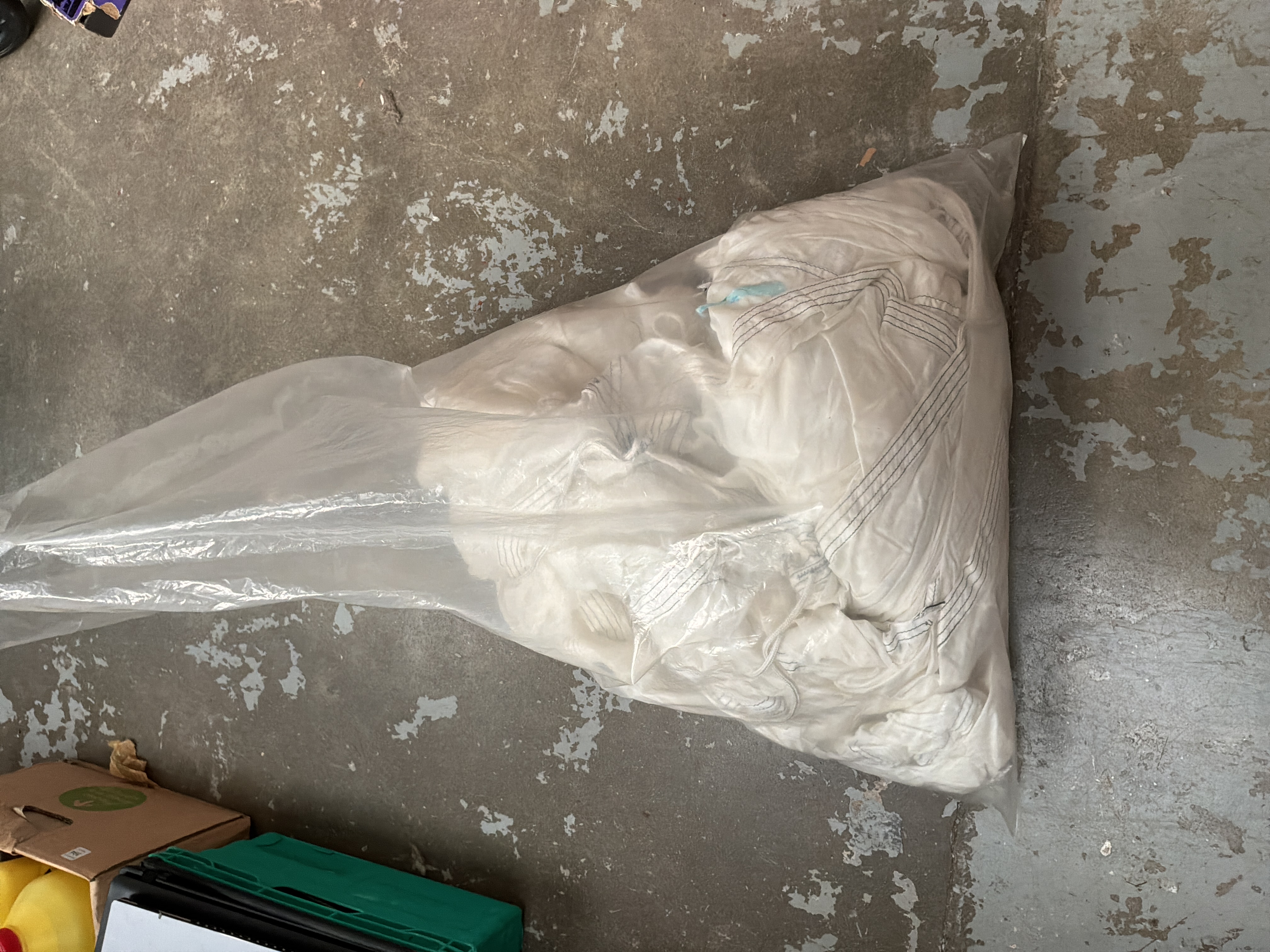 A White Military Surplus Parachute Canopy