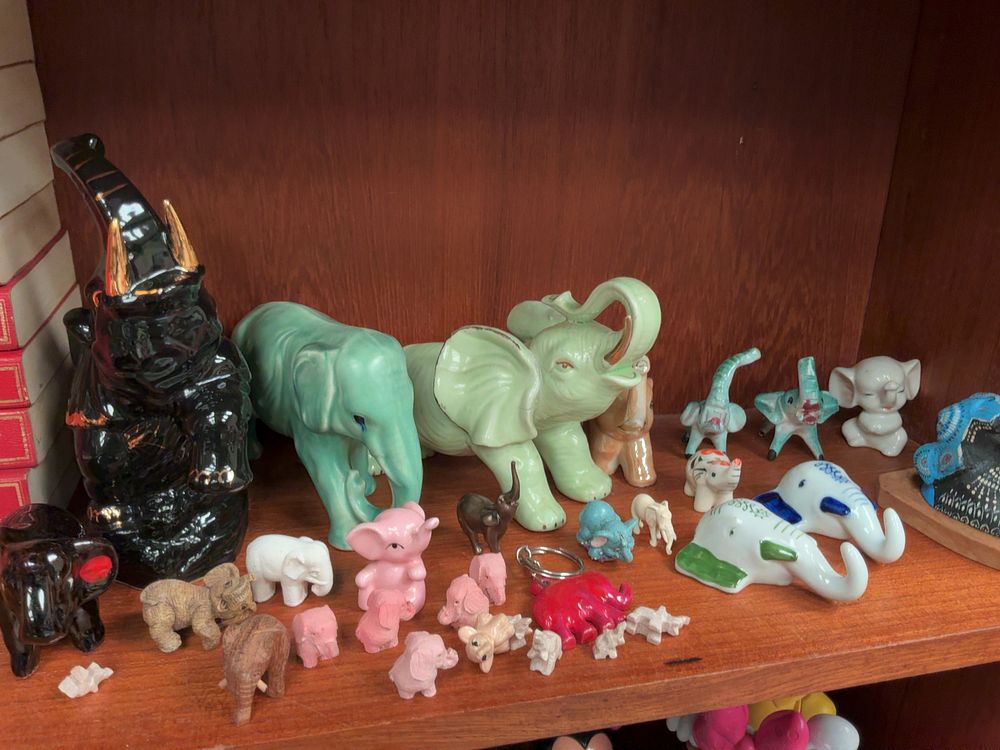 Lot 92: A Collection of Decorative Elephant Figurines and Novelty Items