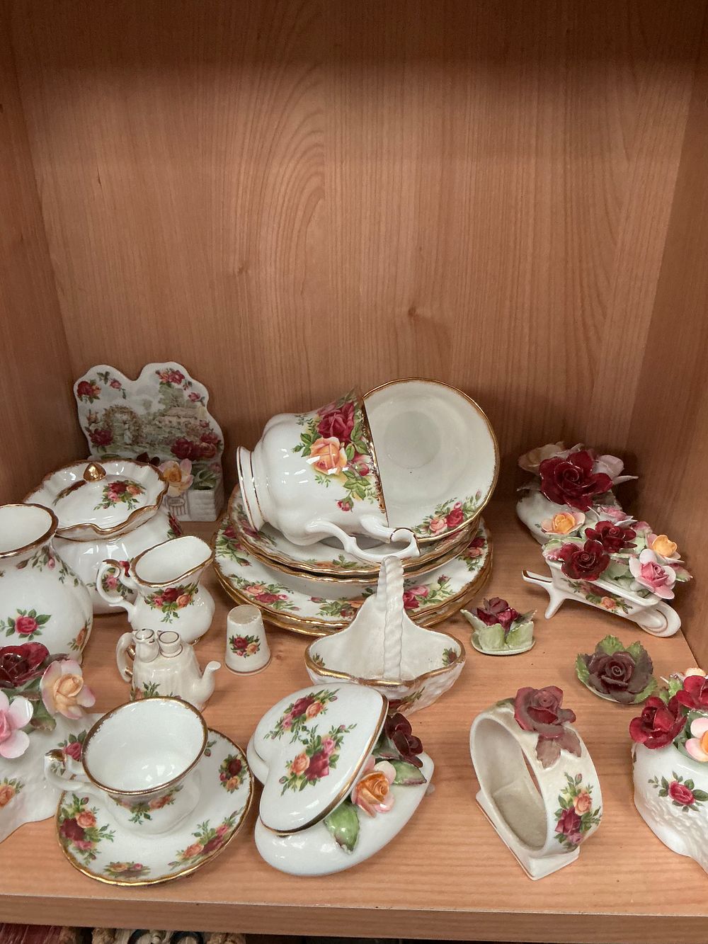 Lot 177: A Collection of Royal Albert Old Country Roses Pattern Bone China Tea Ware and Decorative Items