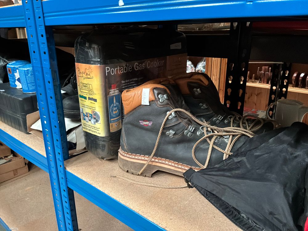 Lot 276: An Assortment of Outdoor and Camping Equipment including The Art Company Hiking Boots
