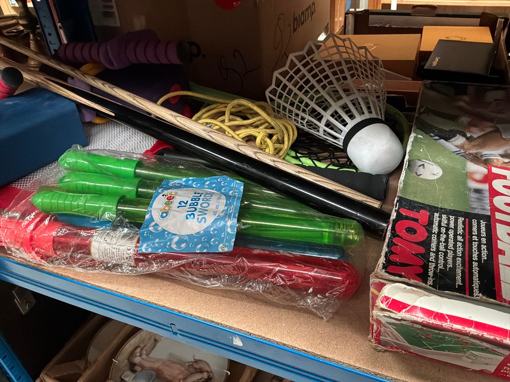 Lot 286: An Assortment of Vintage and Modern Toys and Games including Tomy Electric Super Cup Football